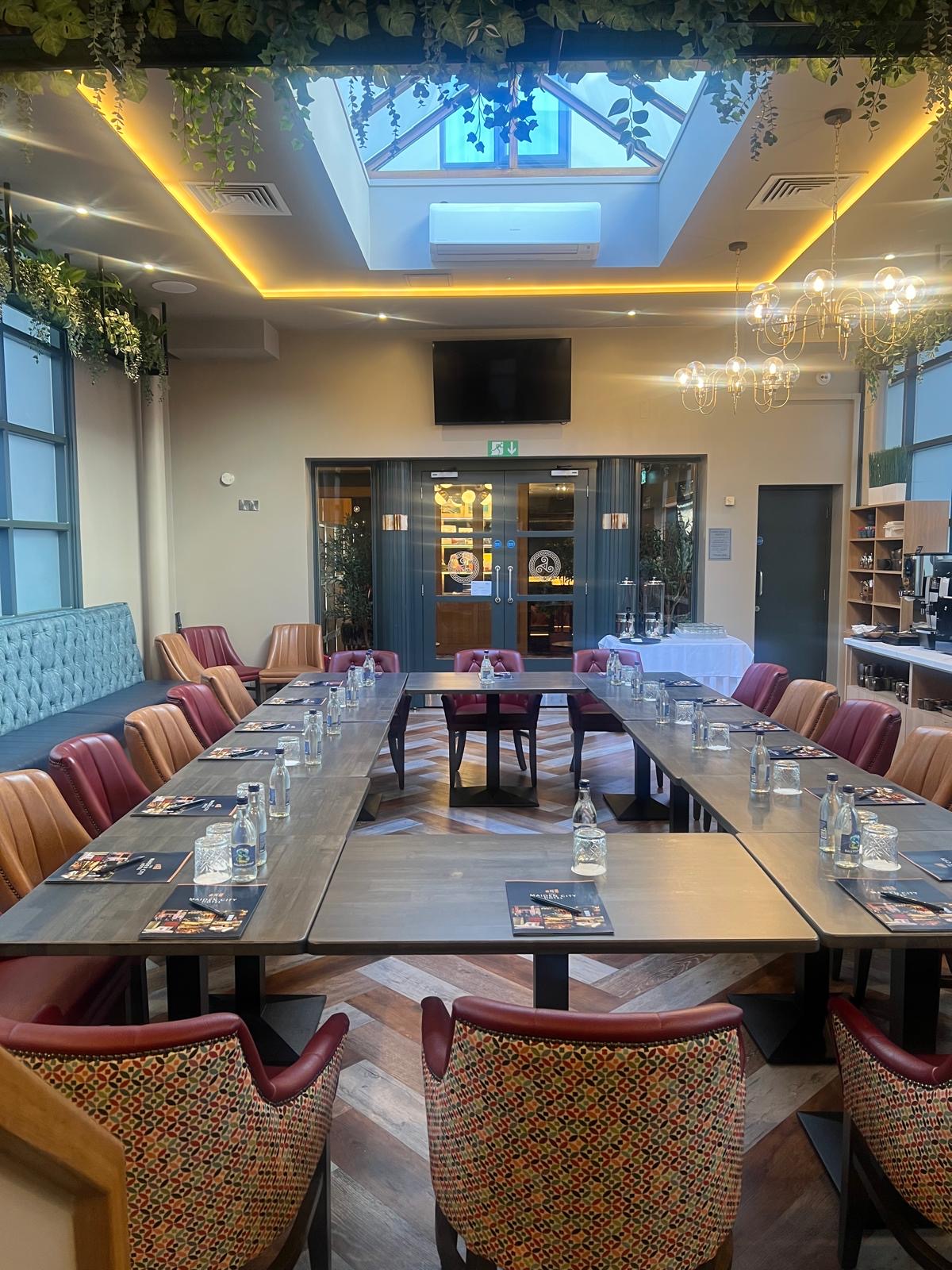 The Olive Suite private function room at The Maiden City Hotel