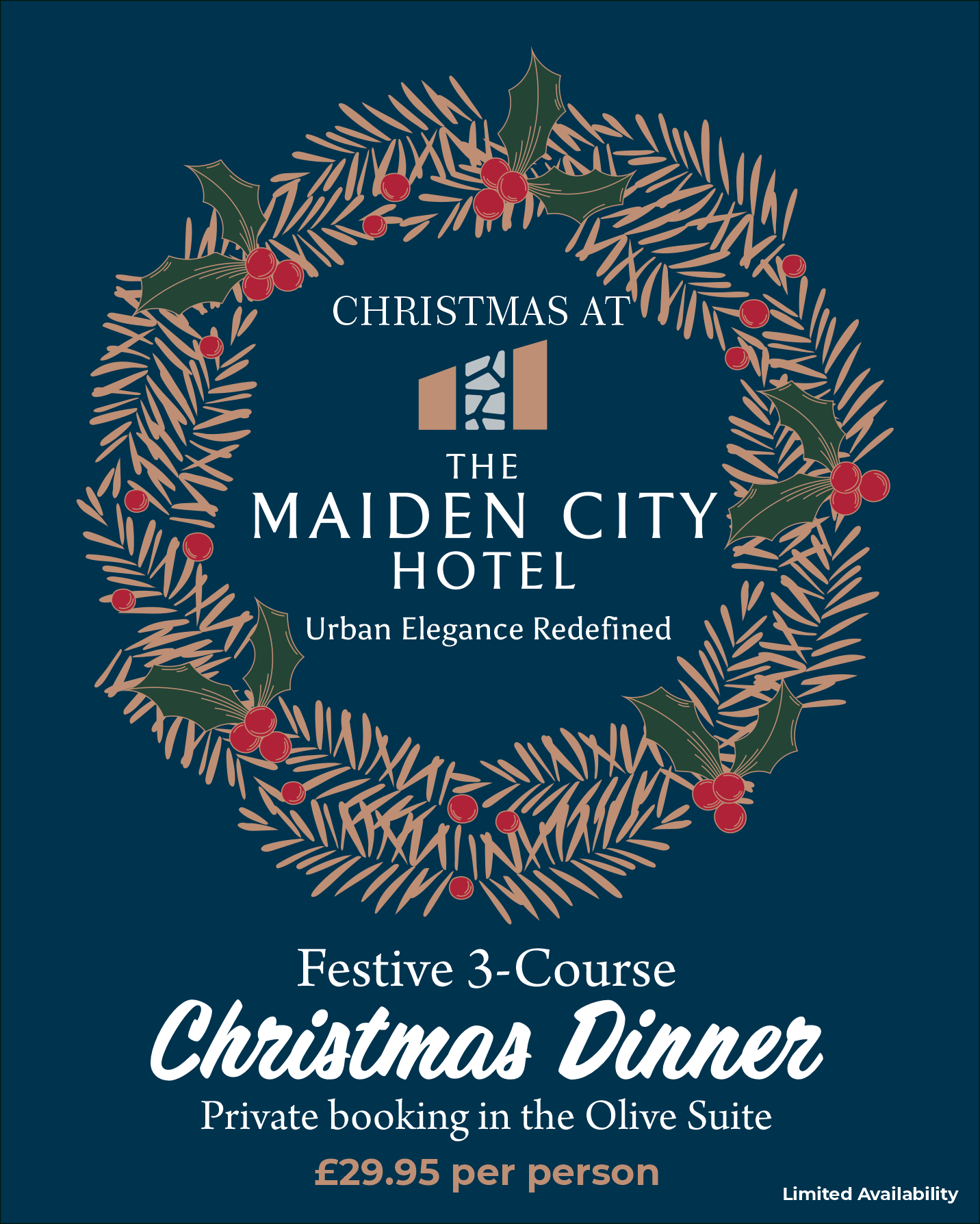 Christmas functions at The Maiden City Hotel